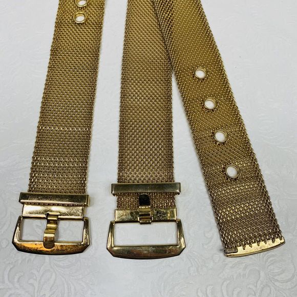 Vtg 1970s Set Gold Tone Mesh Belt and Bracelet main image 4